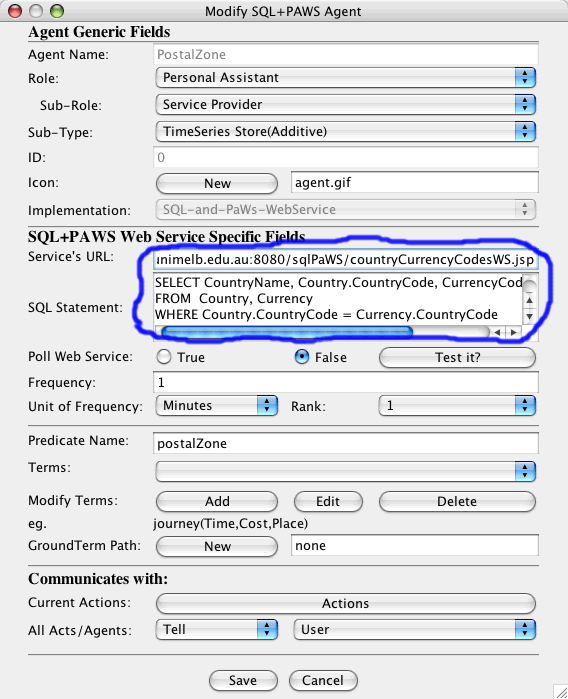 Using a SQL+PaWS web service in a mashup.